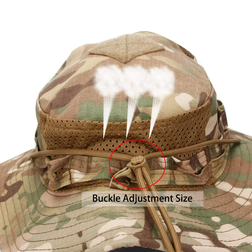 1pc/3pcs Camo Boonie Hat Sunscreen Breathable Bucket Hat Men's Outdoor Hiking Hunting Fishing Windproof Fisherman's Hat