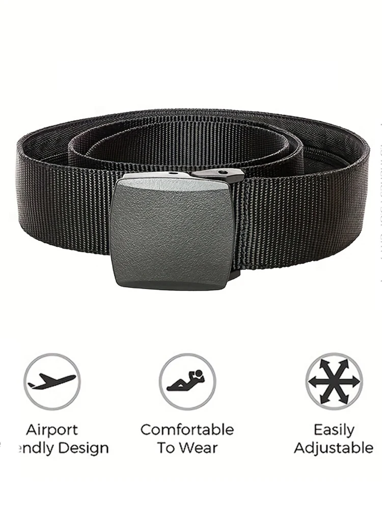 Nylon Belt Automatic Buckle Outdoor Multifunctional Tactical Canvas Belts Light Comfortable Non-metal Belt