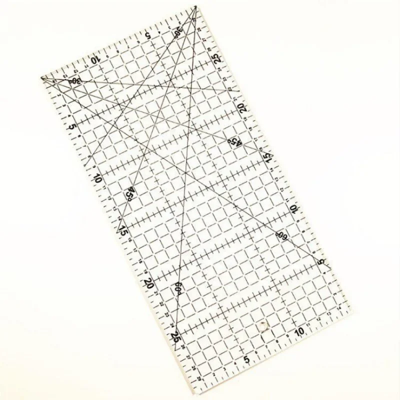 15*30 Quilters Ruler with Double Colored and Grid Lines Patchwork Ruler Acrylic Sewing Ruler for Sewing Quilting Cutting Ruler