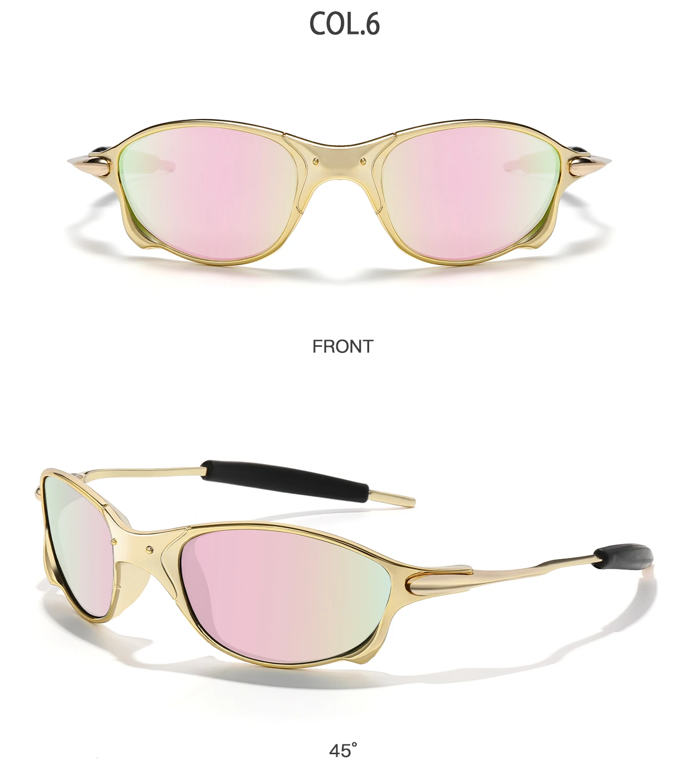 Men And Women Polarized Sunglasses Metal Frame Glasses With UV Protection for Outdoor Sports Cycling Running Hiking Driving