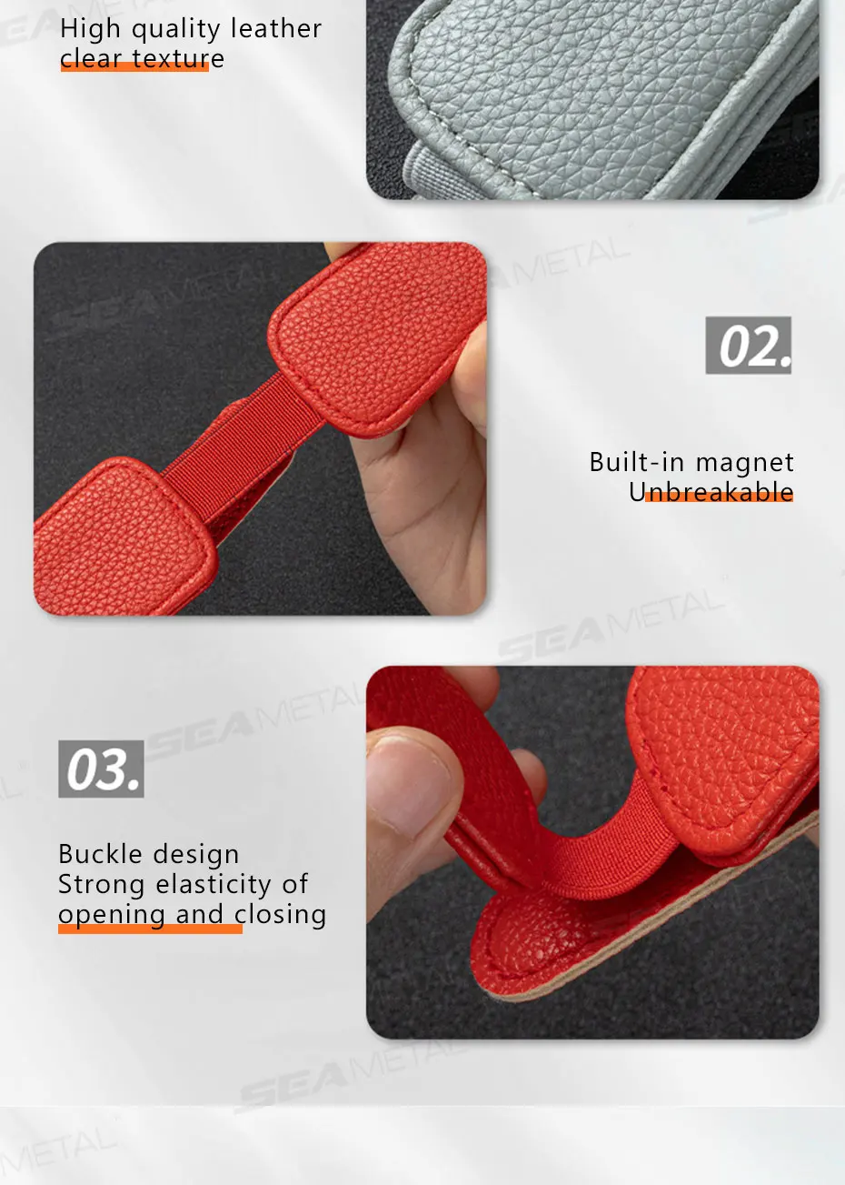 SEAMETAL Leatherette Car Glasses Clip Multifunction Sun Visor Eyeglasses Clip Magnetic Sunglasses Holder for Car Accessories