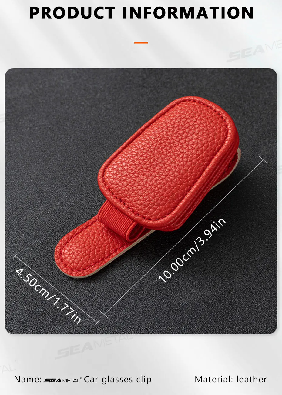 SEAMETAL Leatherette Car Glasses Clip Multifunction Sun Visor Eyeglasses Clip Magnetic Sunglasses Holder for Car Accessories