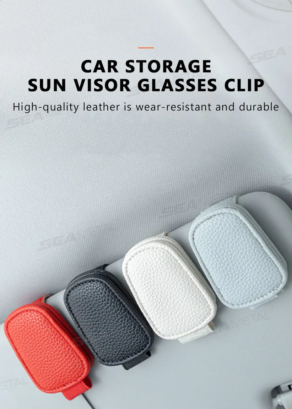 SEAMETAL Leatherette Car Glasses Clip Multifunction Sun Visor Eyeglasses Clip Magnetic Sunglasses Holder for Car Accessories