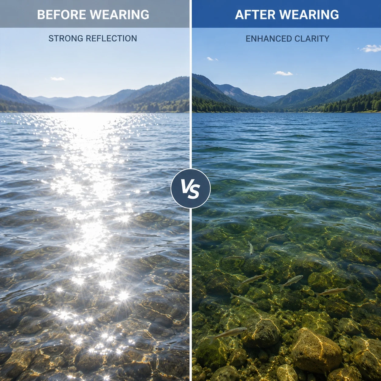 Sports Photochromic Polarized Sunglasses Unisex Classic Square Frame UV400 Anti-Glare All Day Wear for Driving Fishing Cycling