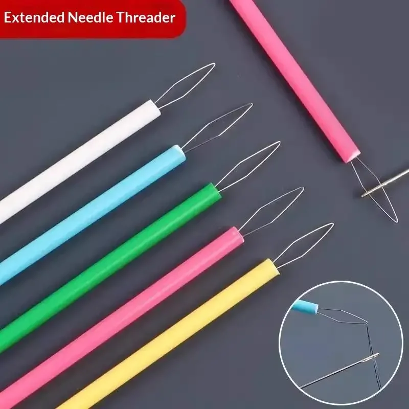 Leader Beader Threading Needle Sewing Tools Cylindrical Colorful Needle Threader Sewing Threader DIY Accessories
