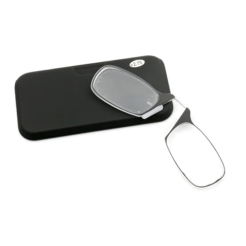 2025 Clip Nose Mini Reading Glasses for men Optical Glasses With Box Wallet Prescription Eyeglasses 1.0-3.0