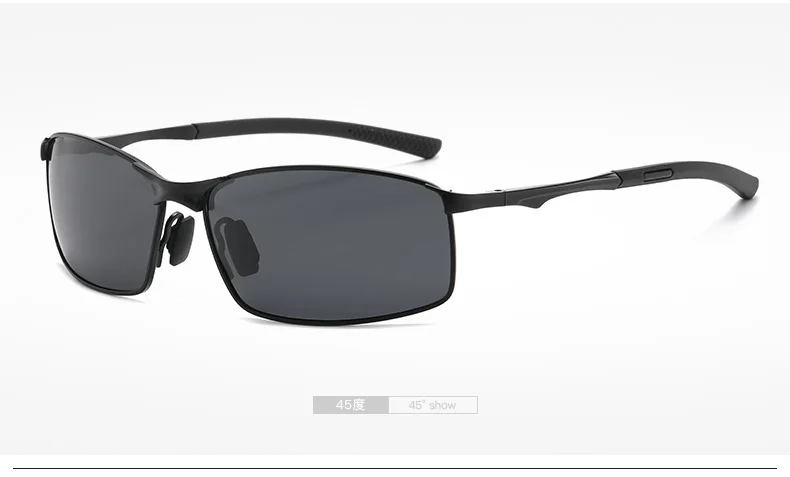 Rectangle Metail Frame Polarized Sunglasses Men Brand Designer Color Changing Sun Glasses Driving Oculos De Sol UV400