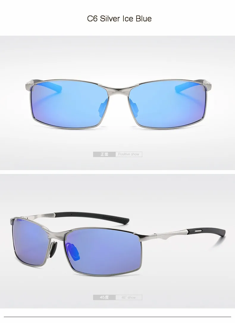 Rectangle Metail Frame Polarized Sunglasses Men Brand Designer Color Changing Sun Glasses Driving Oculos De Sol UV400