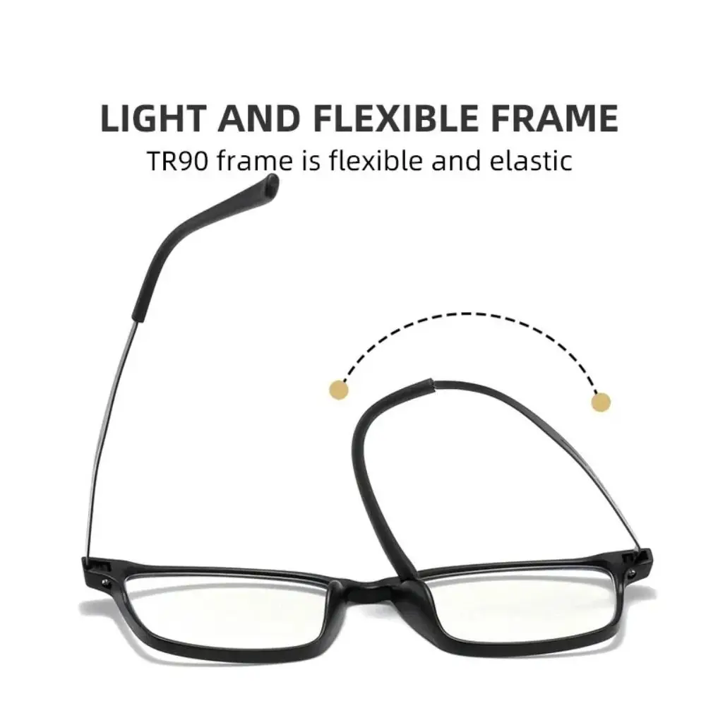 Blue Light Blocking Reading Glasses Men Women Ultralight TR90 Titanium Alloy Optical Frame Eyeglasses Square Eyewear