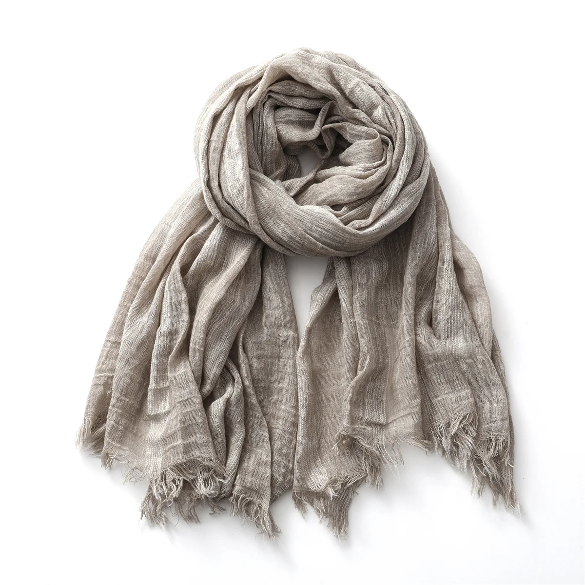 Cotton Linen Striped Scarf for Men Women Soft Warm Neckerchief Short Tassel Scarves Male Accessories Bufandas Shawls
