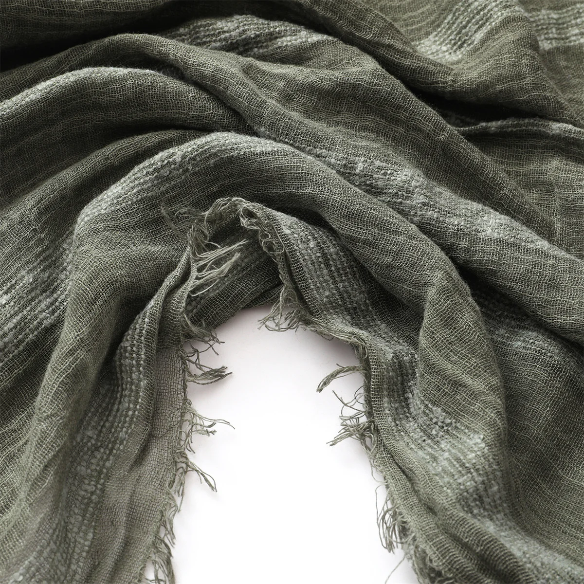 Cotton Linen Striped Scarf for Men Women Soft Warm Neckerchief Short Tassel Scarves Male Accessories Bufandas Shawls