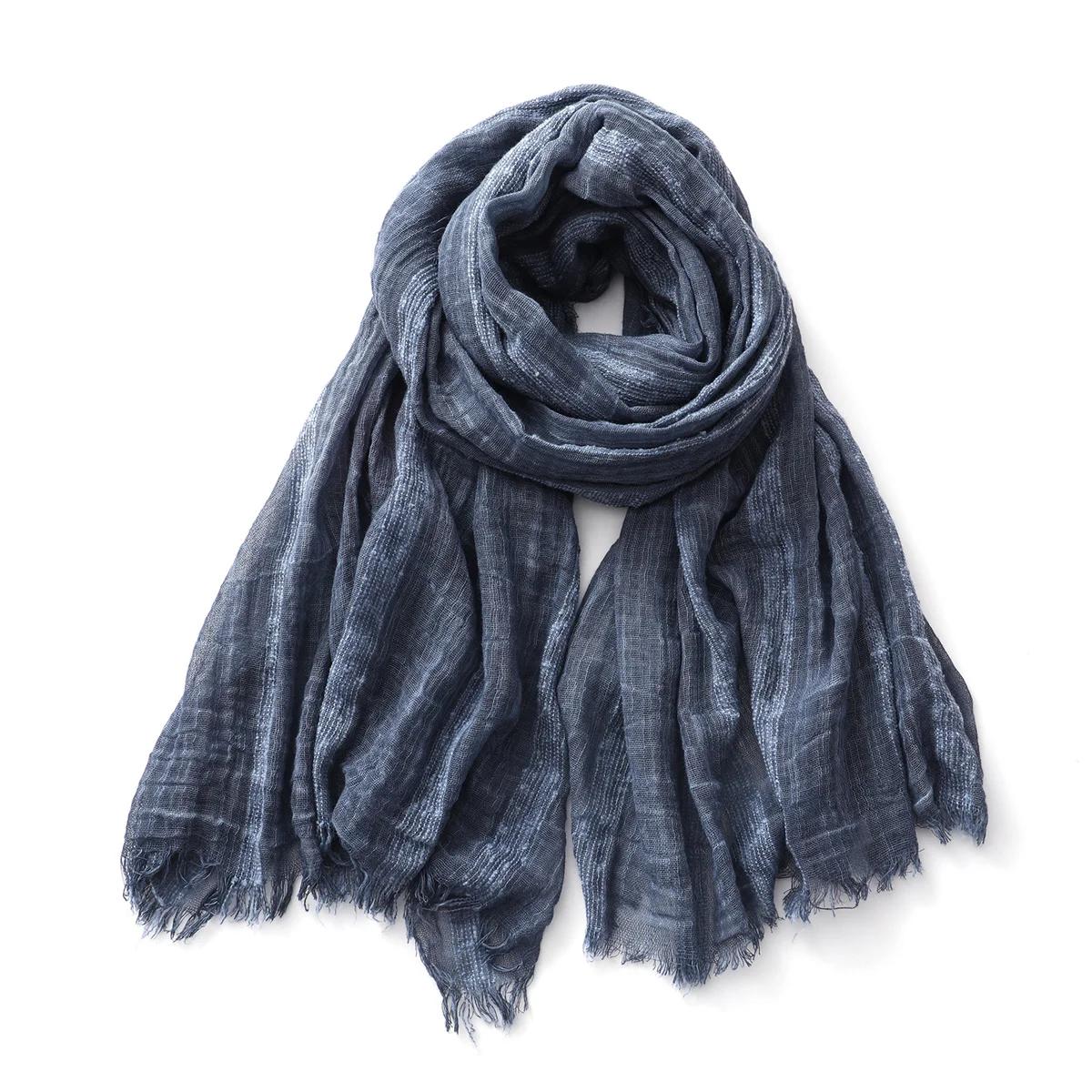 Cotton Linen Striped Scarf for Men Women Soft Warm Neckerchief Short Tassel Scarves Male Accessories Bufandas Shawls