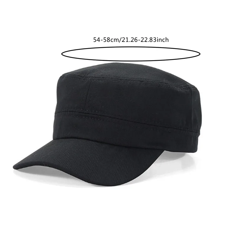 1PC Fashion Men Women Five Colors Unisex Adjustable Classic Style Plain Flat Vintage Army Hat Cadet Military Patrol Cap
