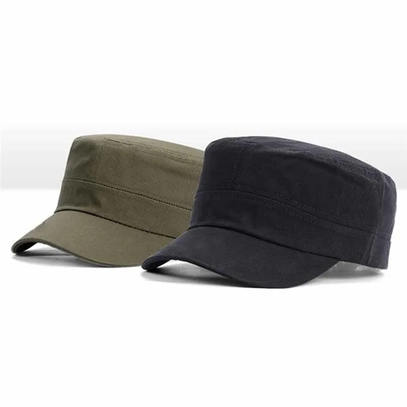 1PC Fashion Men Women Five Colors Unisex Adjustable Classic Style Plain Flat Vintage Army Hat Cadet Military Patrol Cap