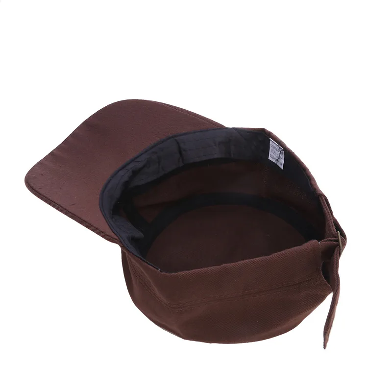 1PC Fashion Men Women Five Colors Unisex Adjustable Classic Style Plain Flat Vintage Army Hat Cadet Military Patrol Cap
