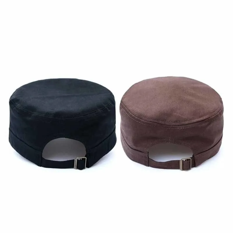 1PC Fashion Men Women Five Colors Unisex Adjustable Classic Style Plain Flat Vintage Army Hat Cadet Military Patrol Cap