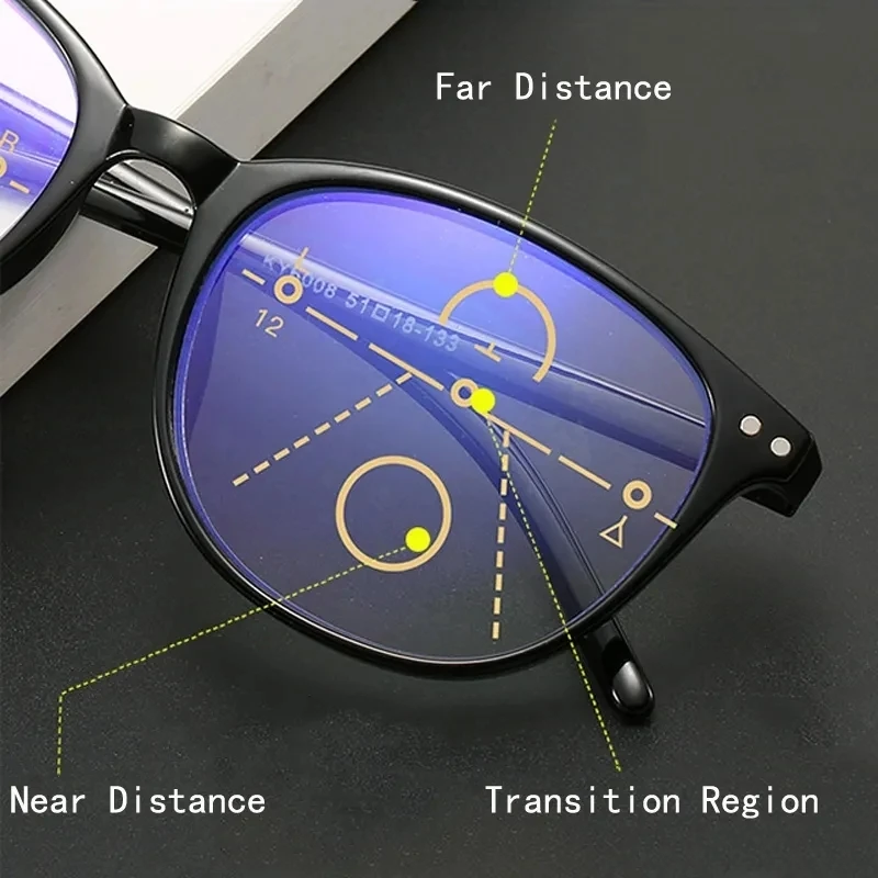 New 3 in 1 Progressive Multifocal Reading Glasses For Women Eyeglasses Easy To Look Far and Near +1.0 To +4.0