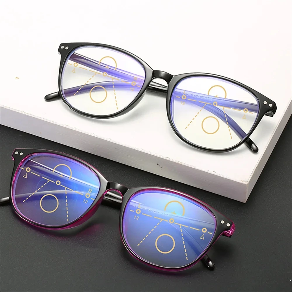 New 3 in 1 Progressive Multifocal Reading Glasses For Women Eyeglasses Easy To Look Far and Near +1.0 To +4.0