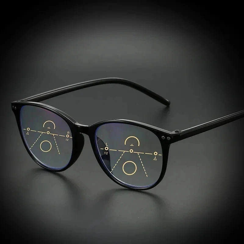 New 3 in 1 Progressive Multifocal Reading Glasses For Women Eyeglasses Easy To Look Far and Near +1.0 To +4.0