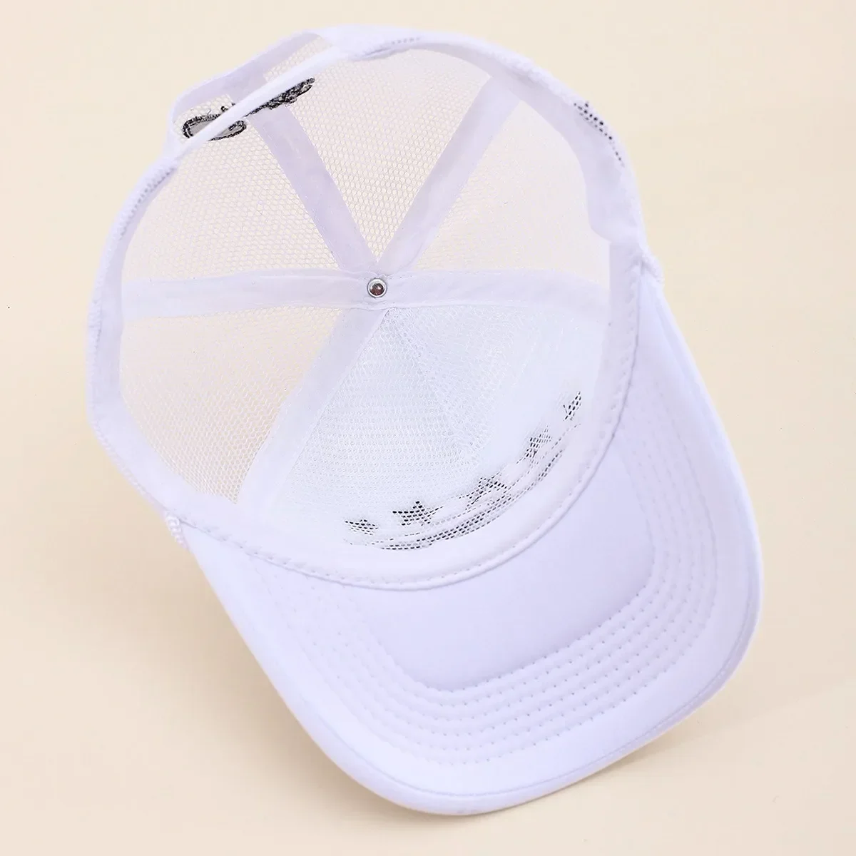 Fashionable Embroidered Baseball Hat Five Star Color blocked Mesh Breathable Summer Duck Tongue Hat Versatile Sunshade Truck Hat