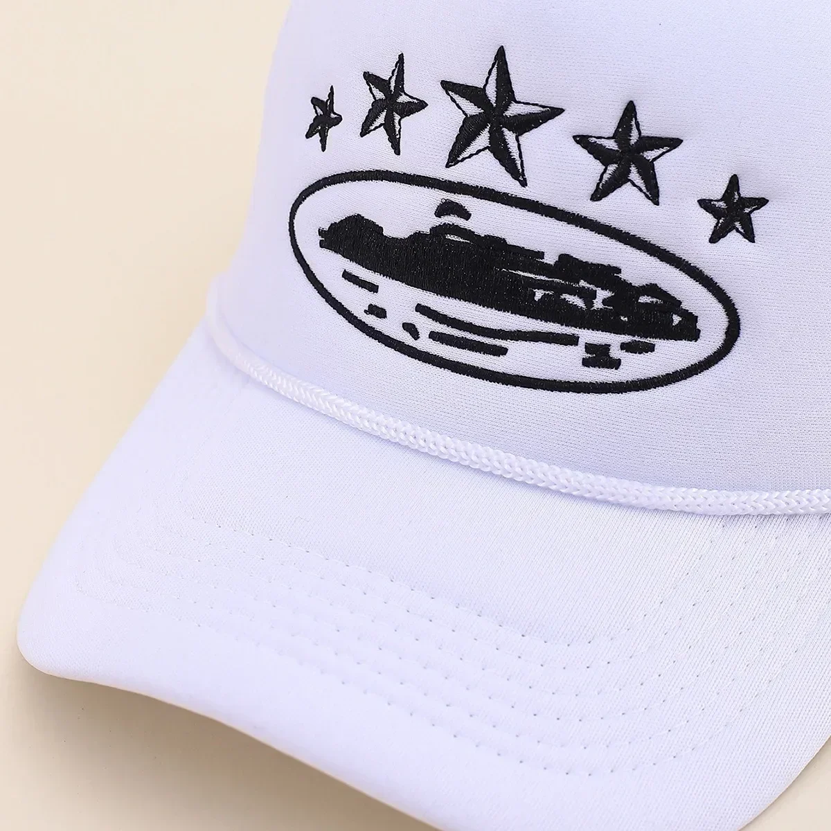 Fashionable Embroidered Baseball Hat Five Star Color blocked Mesh Breathable Summer Duck Tongue Hat Versatile Sunshade Truck Hat