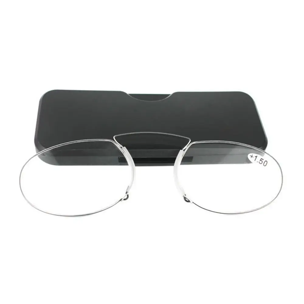 Fashion Nose Clip Reading Glasses Ultra Light and Convenient Mobile Phone Presbyopic Eyeglasses Retro Style HD Reading Glasses