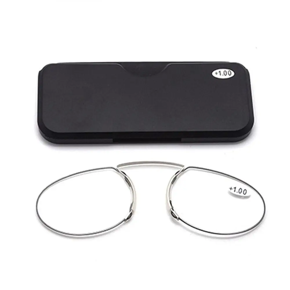 Fashion Nose Clip Reading Glasses Ultra Light and Convenient Mobile Phone Presbyopic Eyeglasses Retro Style HD Reading Glasses