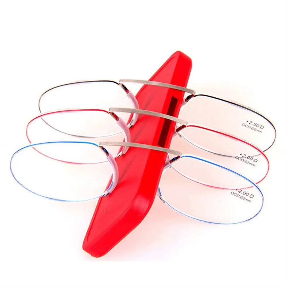 Fashion Nose Clip Reading Glasses Ultra Light and Convenient Mobile Phone Presbyopic Eyeglasses Retro Style HD Reading Glasses