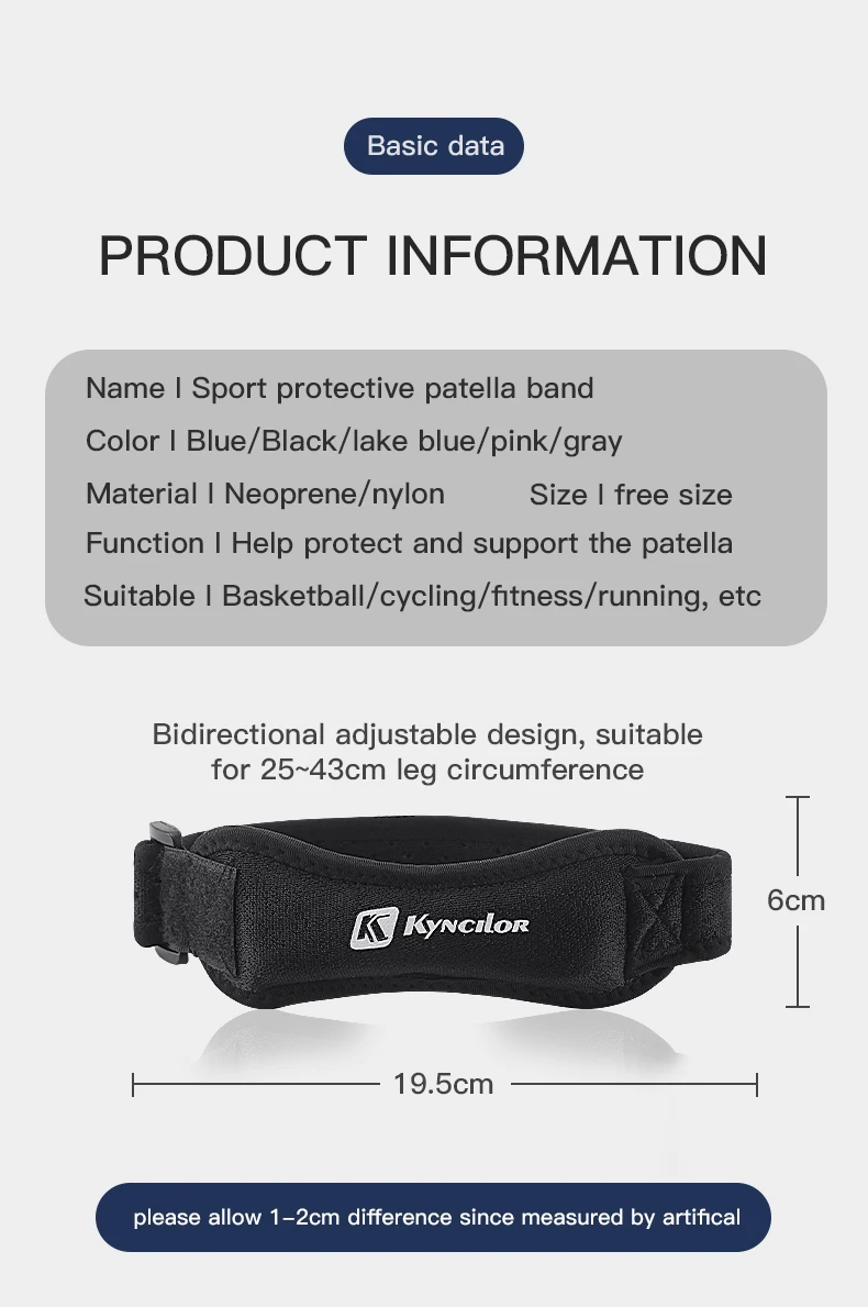 5/3/1 PC Knee Patellar Tendon Knee Support Strape Brace Adjustable Shock Absorption Compression Knee Pad Sleeve for Basketball
