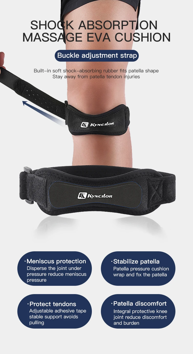 5/3/1 PC Knee Patellar Tendon Knee Support Strape Brace Adjustable Shock Absorption Compression Knee Pad Sleeve for Basketball