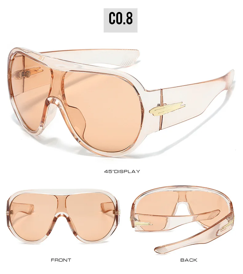 New Fashion Oversized Black One Piece Sunglasses for Women Men vintage Stripe Leg Shield Sun Glasses Ladies sexy Driving Shades