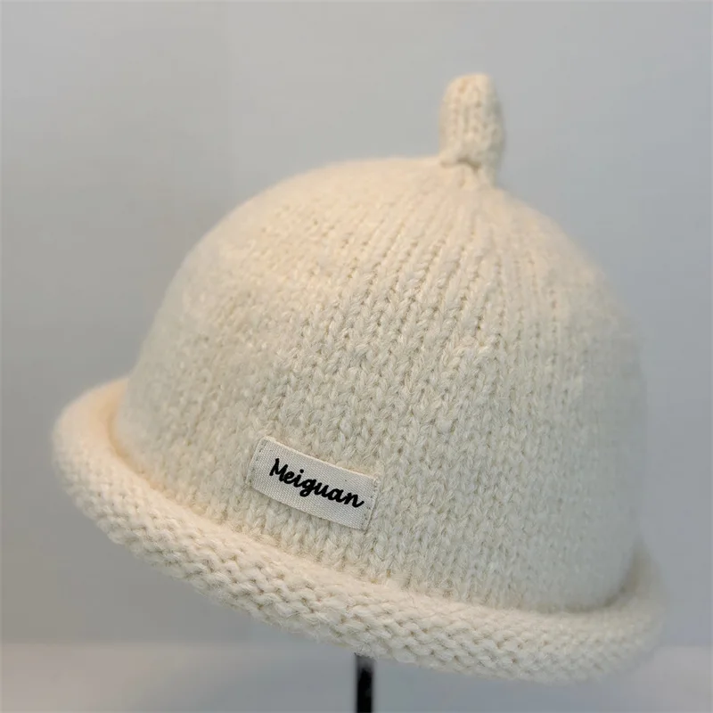 2025 Women's Winter Beanies Turned-up Brim Knitted Woolly Hat Keep Head Warm Knitted Cap Minimalist Style Fashion Accessories