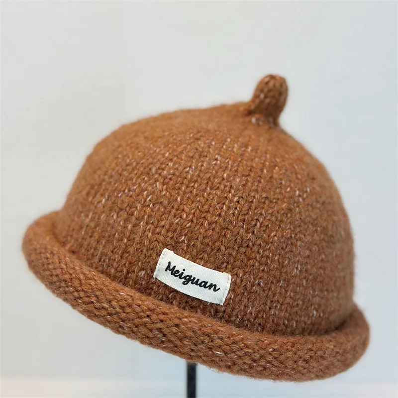 2025 Women's Winter Beanies Turned-up Brim Knitted Woolly Hat Keep Head Warm Knitted Cap Minimalist Style Fashion Accessories