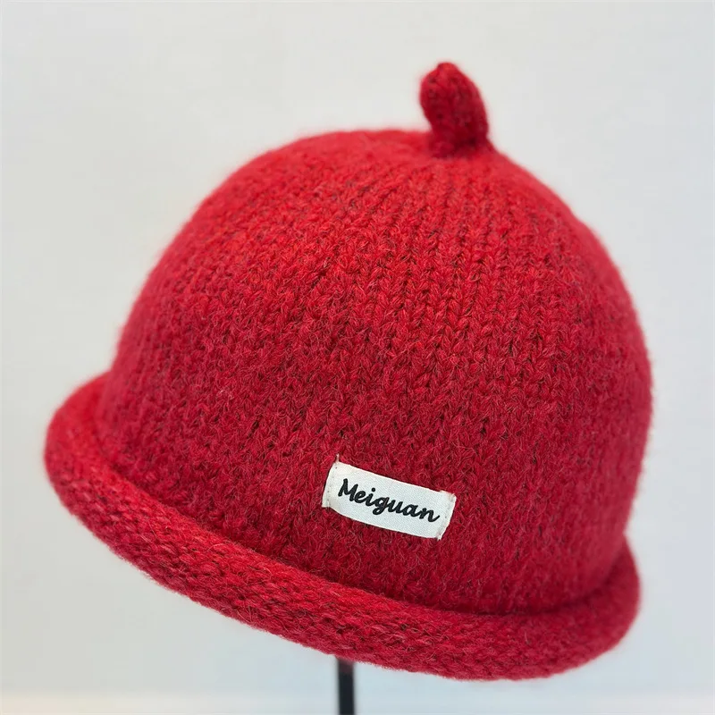 2025 Women's Winter Beanies Turned-up Brim Knitted Woolly Hat Keep Head Warm Knitted Cap Minimalist Style Fashion Accessories