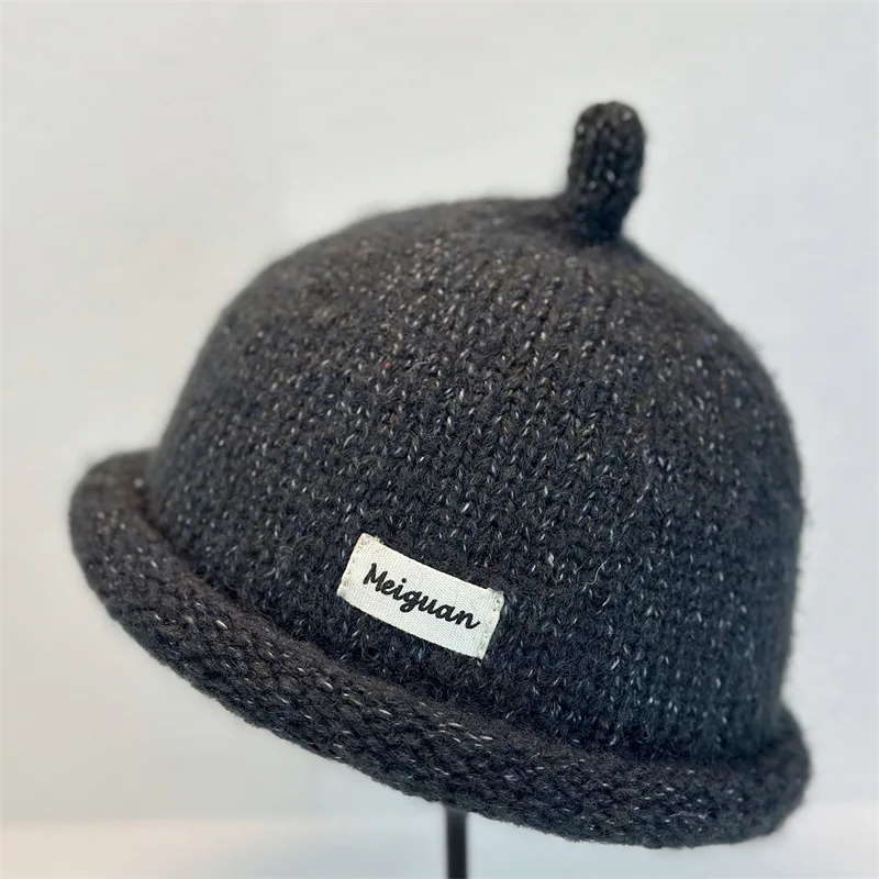 2025 Women's Winter Beanies Turned-up Brim Knitted Woolly Hat Keep Head Warm Knitted Cap Minimalist Style Fashion Accessories