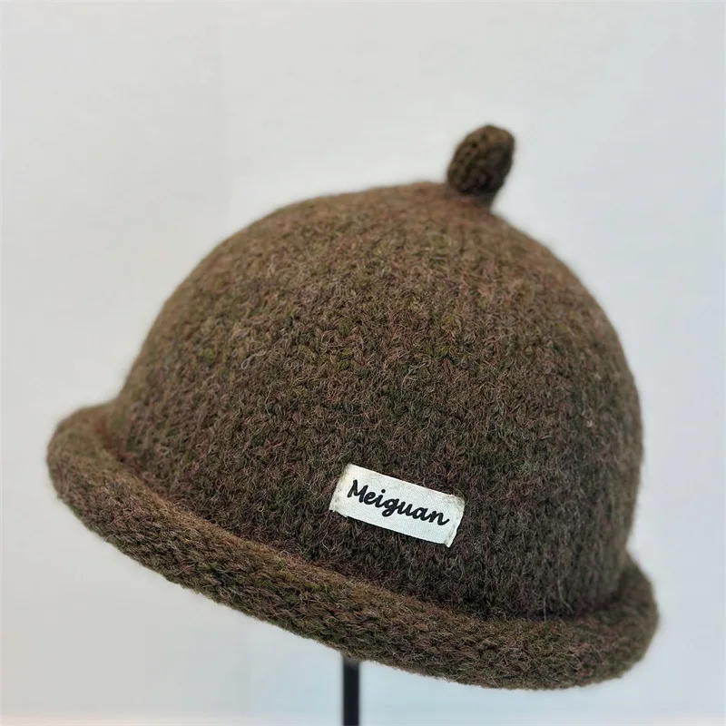 2025 Women's Winter Beanies Turned-up Brim Knitted Woolly Hat Keep Head Warm Knitted Cap Minimalist Style Fashion Accessories