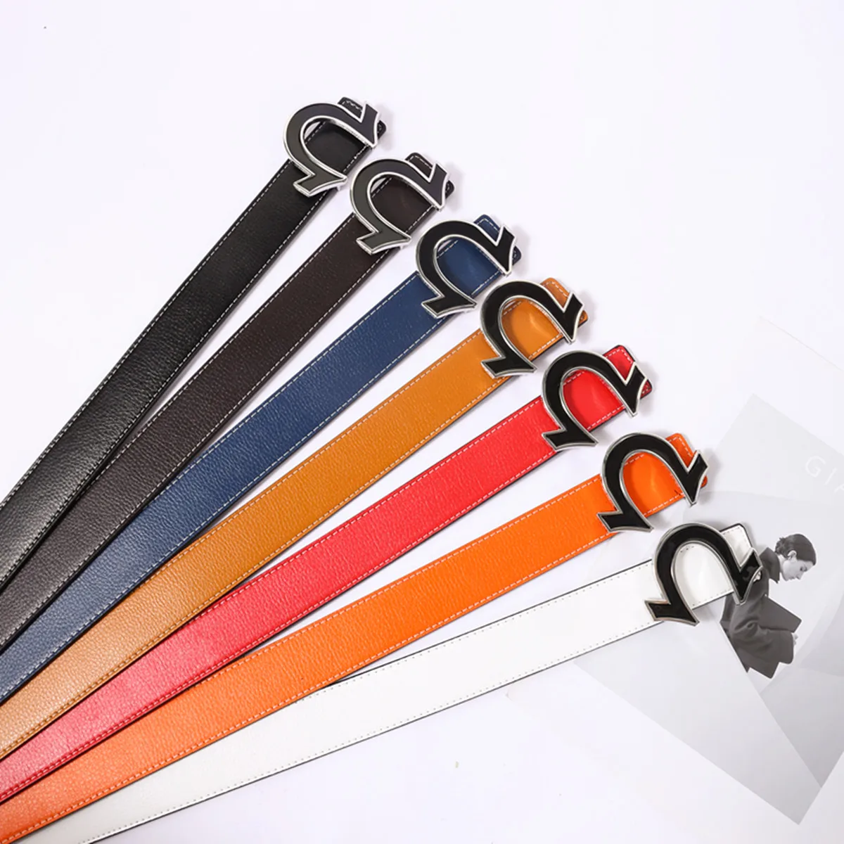 3.8cm New Style Men's Light Luxury Belt, Trendy Jeans, Trousers, Casual Pants, Versatile Pants Belt, 7 Colors