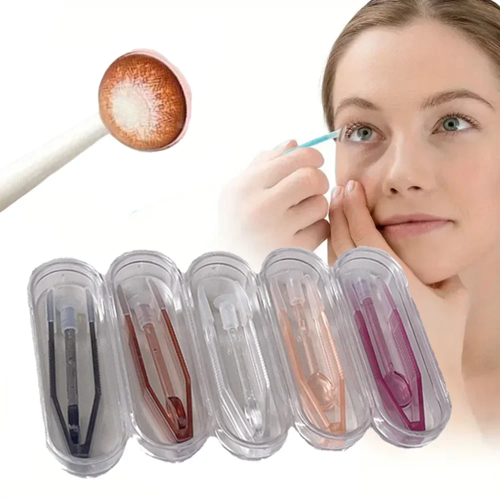1/2PC Contact Lens Tweezers Wear Tools Transparent Large Long Clamp Rod Set Small Contact Lenses Tweezers