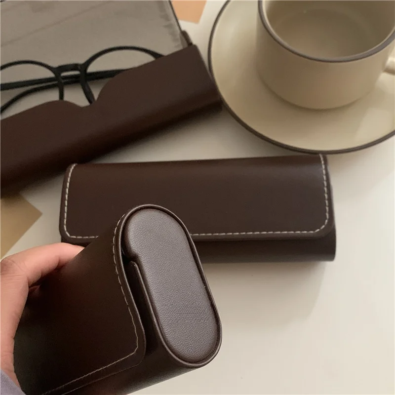 Vintage Coffee Eyeglass Case - Lightweight Portable Glasses Holder, Ideal for Travel and Everyday Use, Travel Accessory