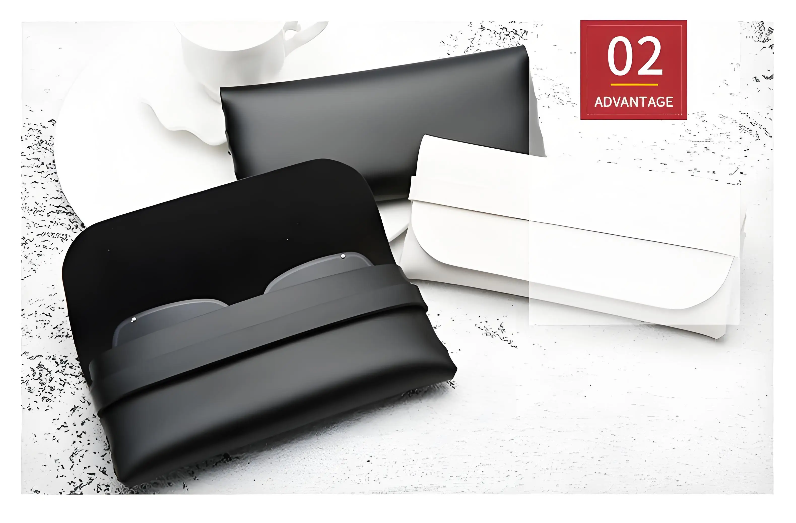 Black and White Soft and Stylish Leather Glasses Cases - Glasses Protection Bags, Travel Accessories for Men and Women - Stylish
