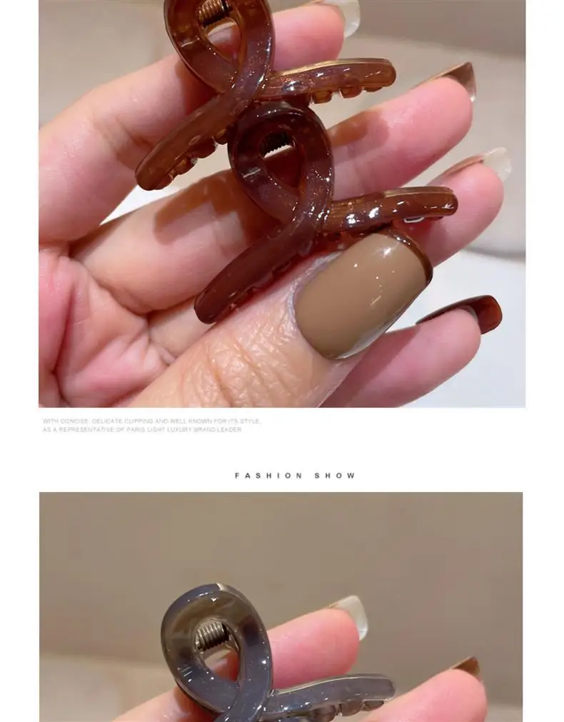 2/4Pcs Cute Solid Hair Claw Crab for Girls Acrylic Mini Hairpin Fashion Women Bang Barrette Cross Clips Small Hair Accessories