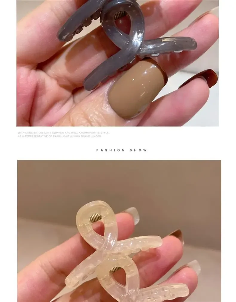 2/4Pcs Cute Solid Hair Claw Crab for Girls Acrylic Mini Hairpin Fashion Women Bang Barrette Cross Clips Small Hair Accessories