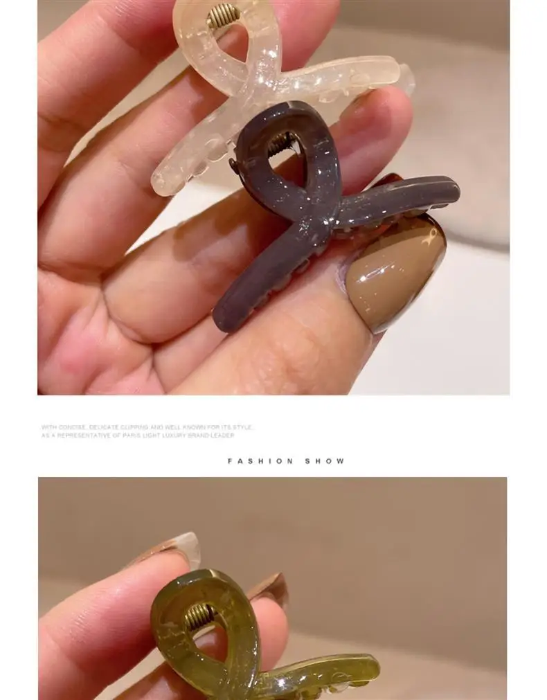 2/4Pcs Cute Solid Hair Claw Crab for Girls Acrylic Mini Hairpin Fashion Women Bang Barrette Cross Clips Small Hair Accessories