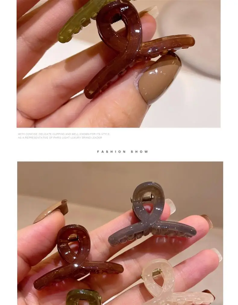 2/4Pcs Cute Solid Hair Claw Crab for Girls Acrylic Mini Hairpin Fashion Women Bang Barrette Cross Clips Small Hair Accessories