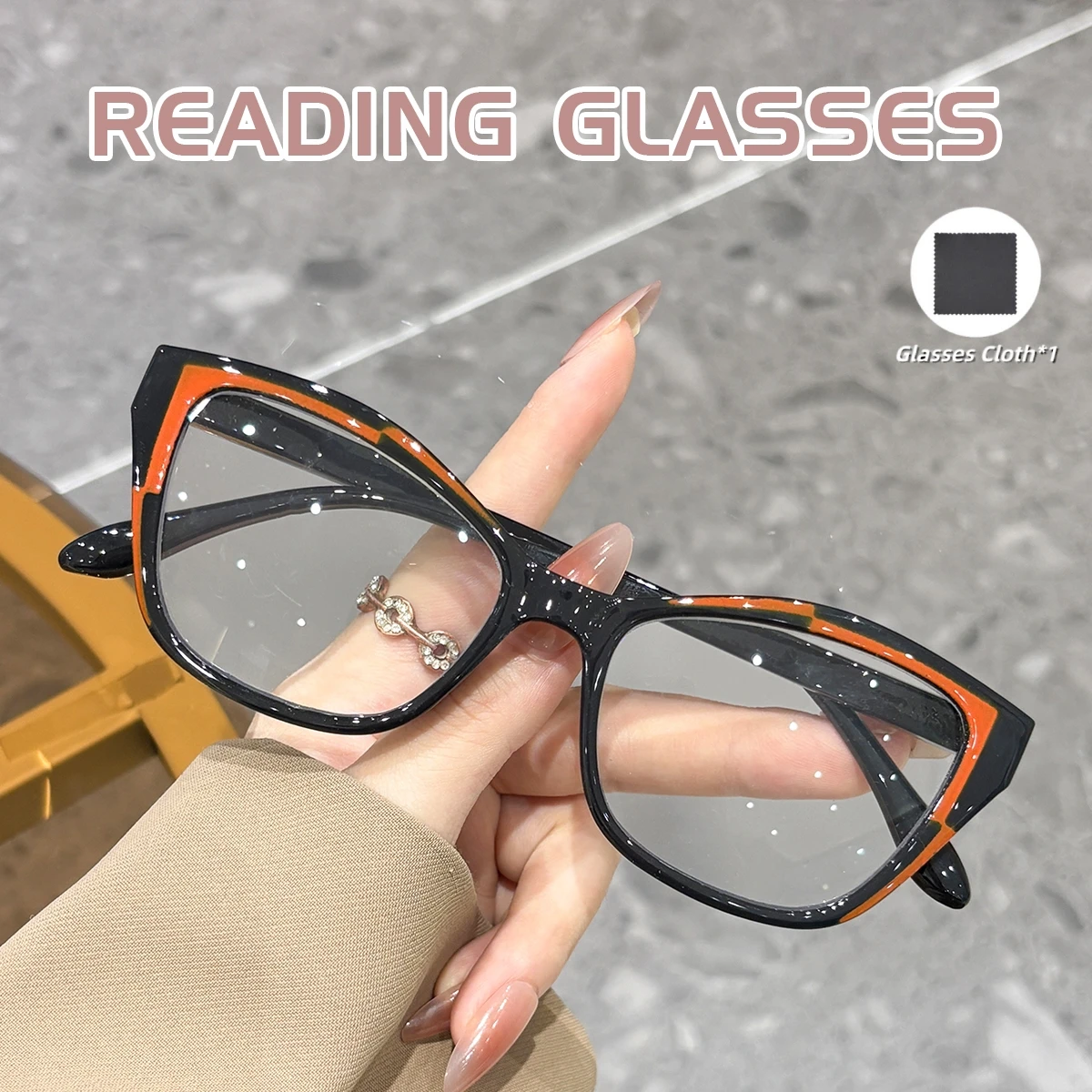 New Fashion Cat Eye Reading Glasses Women Anti-blue Light Eyeglasses Blocking Blue Light Readers Double Color Frame Eyewear