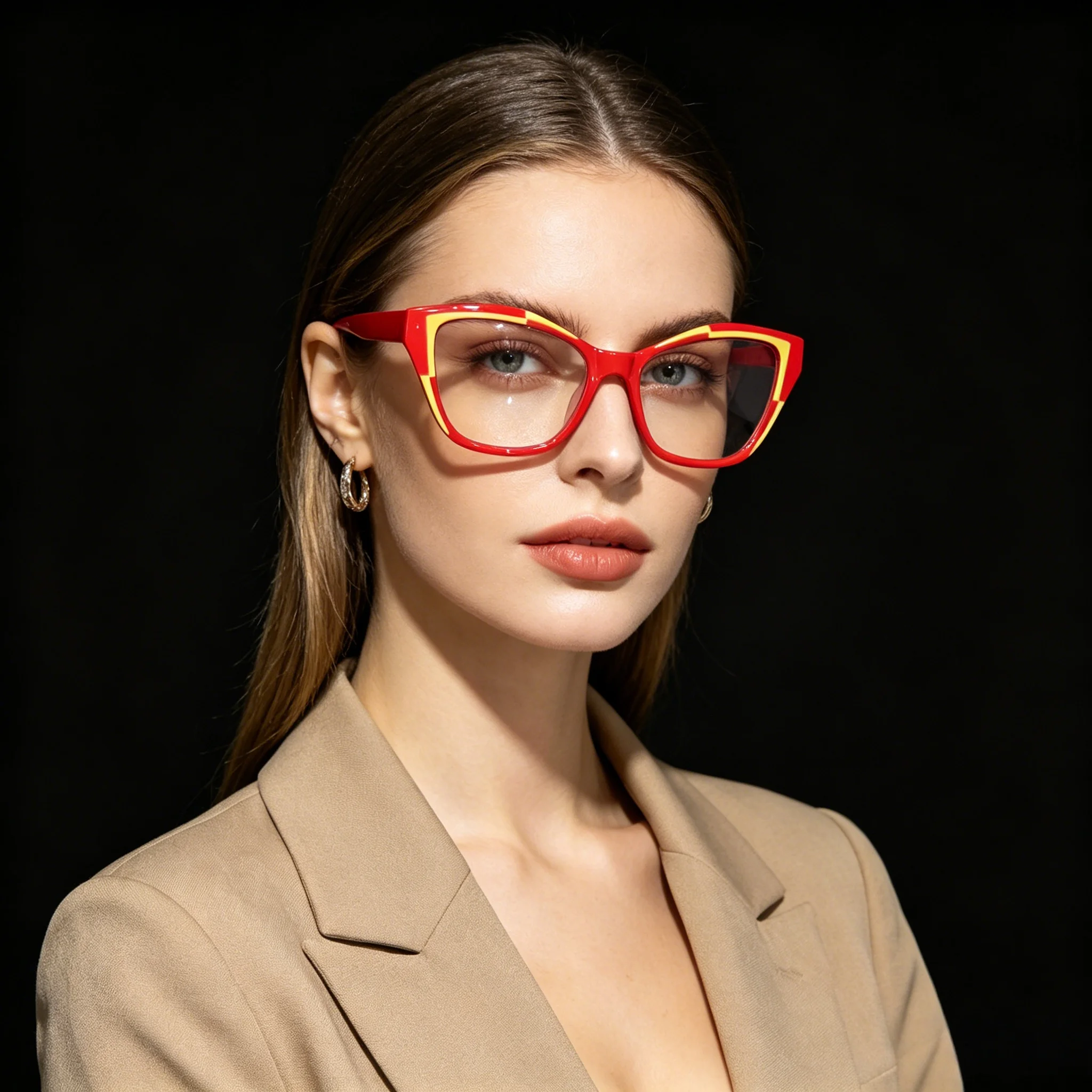 New Fashion Cat Eye Reading Glasses Women Anti-blue Light Eyeglasses Blocking Blue Light Readers Double Color Frame Eyewear
