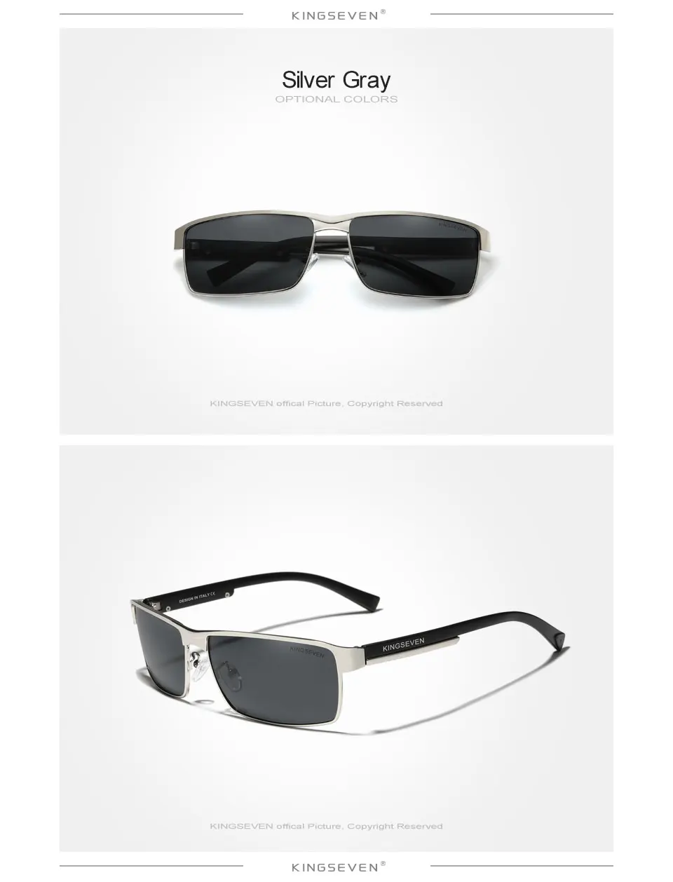 KINGSEVEN Men Polarized Photochromic Sunglasses Design Women Chameleon Sun Glasses UV400 Anti-glare Driving Square Eyeglasses
