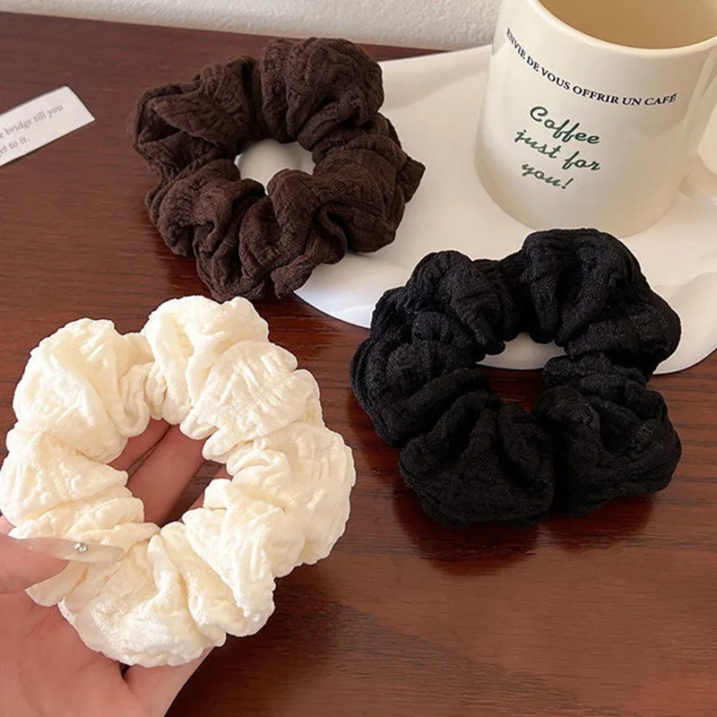 1/3pcs Solid Color Pleated Fabric Hair Ring for Women Simple Ponytail Hair Tie Fashion Girls Do Not Hurt The Hair Scrunchies