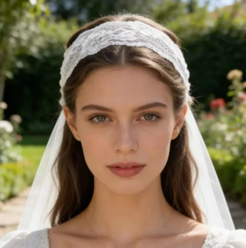 Sweet Wide Lace Hair Band Girls Hollow Lace Elastic Headwrap Hair Accessories Women Fashion Hollow Wide Headwear Hair Hoop