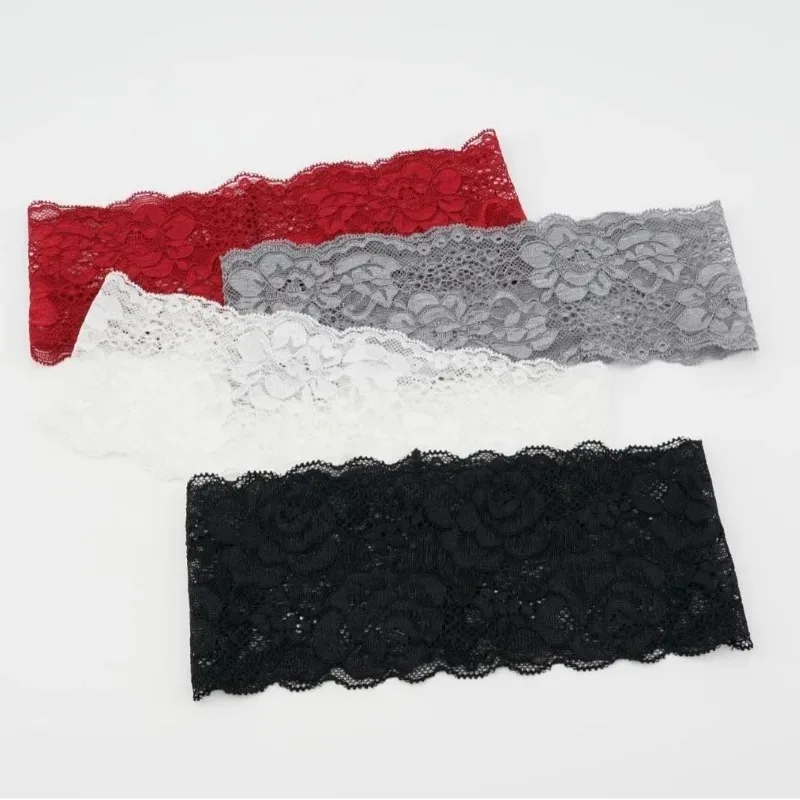 Sweet Wide Lace Hair Band Girls Hollow Lace Elastic Headwrap Hair Accessories Women Fashion Hollow Wide Headwear Hair Hoop